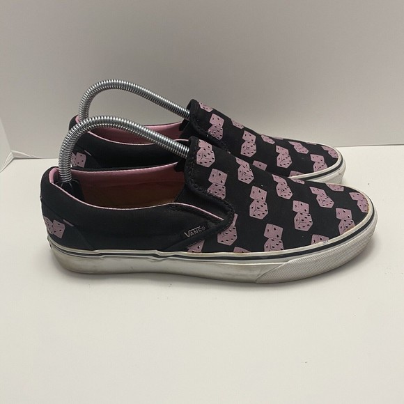 Vans Other - Vans Men’s Slip On Shoes Black With Pink Dice - rare! unique! - Men's Size 8
